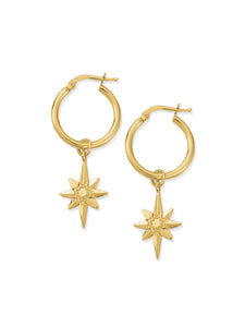 ChloBo Lucky Star Hoop Earrings in Gold Plating GEH2087