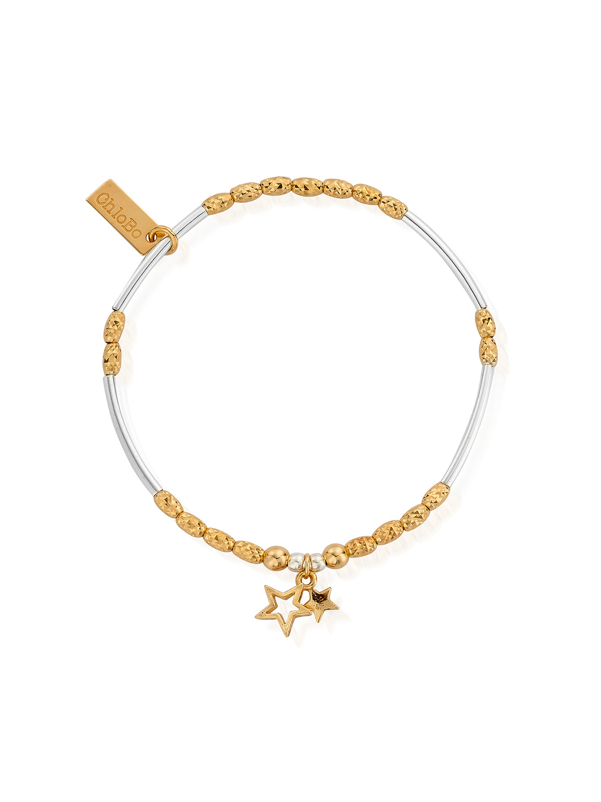 ChloBo Double Star Bracelet in Silver & Gold Plating GMBMNSR1128