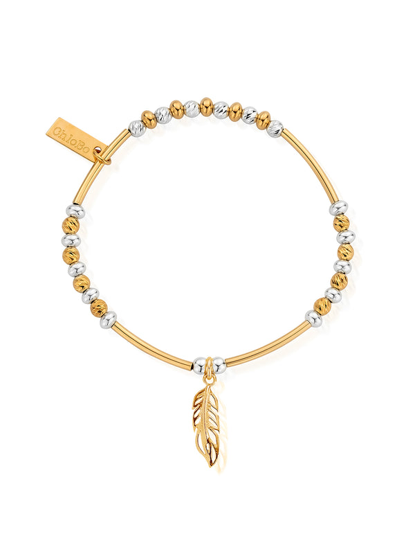 ChloBo Filigree Feather Bracelet in Silver & Gold Plating GMBSBNH1089