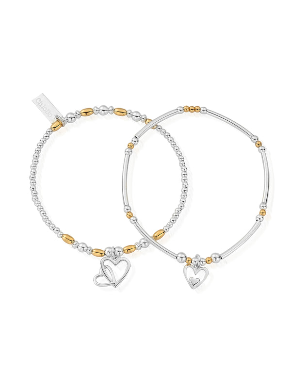 ChloBo Double Devotion Set of 2 Bracelets in Silver & Gold Plating GMBSET572732