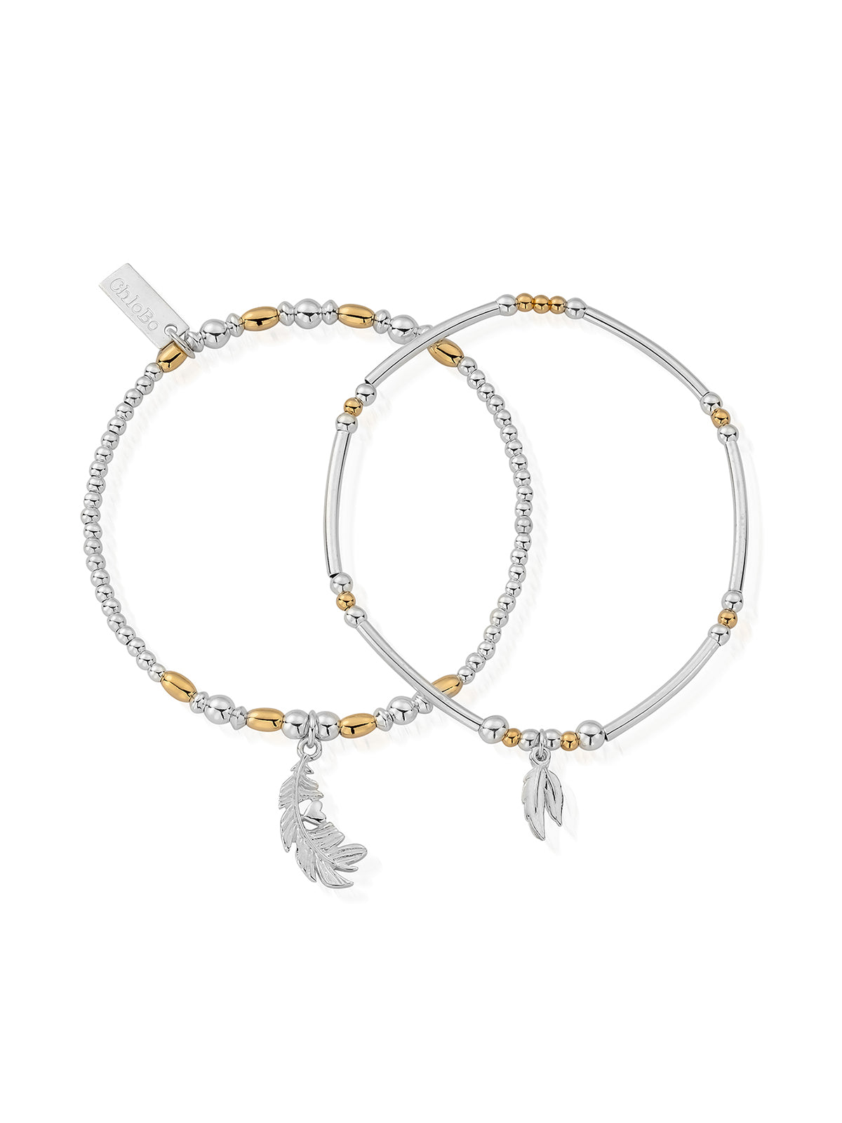 ChloBo Strength & Courage Set of 2 Bracelets in Silver & Gold Plating GMBSET596584