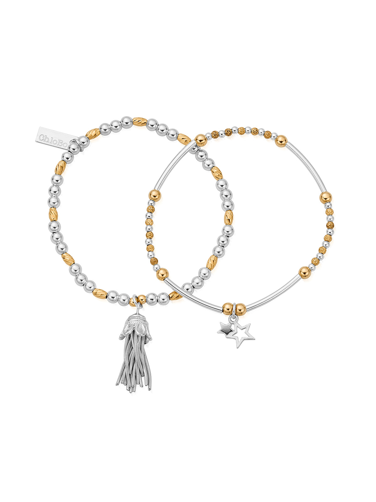 ChloBo Wishful Set of 2 Bracelets in Silver & Gold Plating GMBSET738337