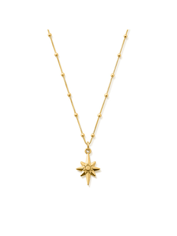 ChloBo Bobble Chain Lucky Star Necklace in Gold Plating GNBB2087