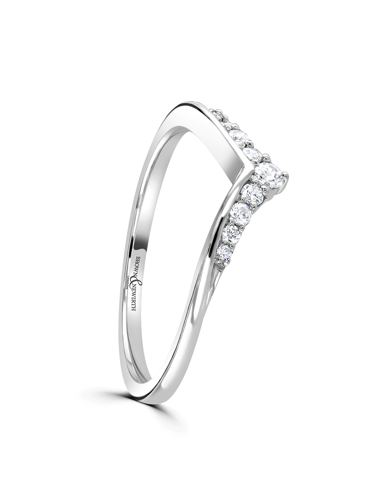 Brown & Newirth Lucky 0.12ct Brilliant Diamond Wedding Ring in Platinum