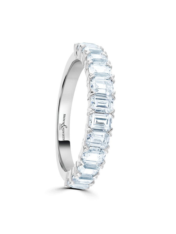 Brown & Newirth Pose 1.59ct Emerald Cut Diamond Wedding Ring in Platinum