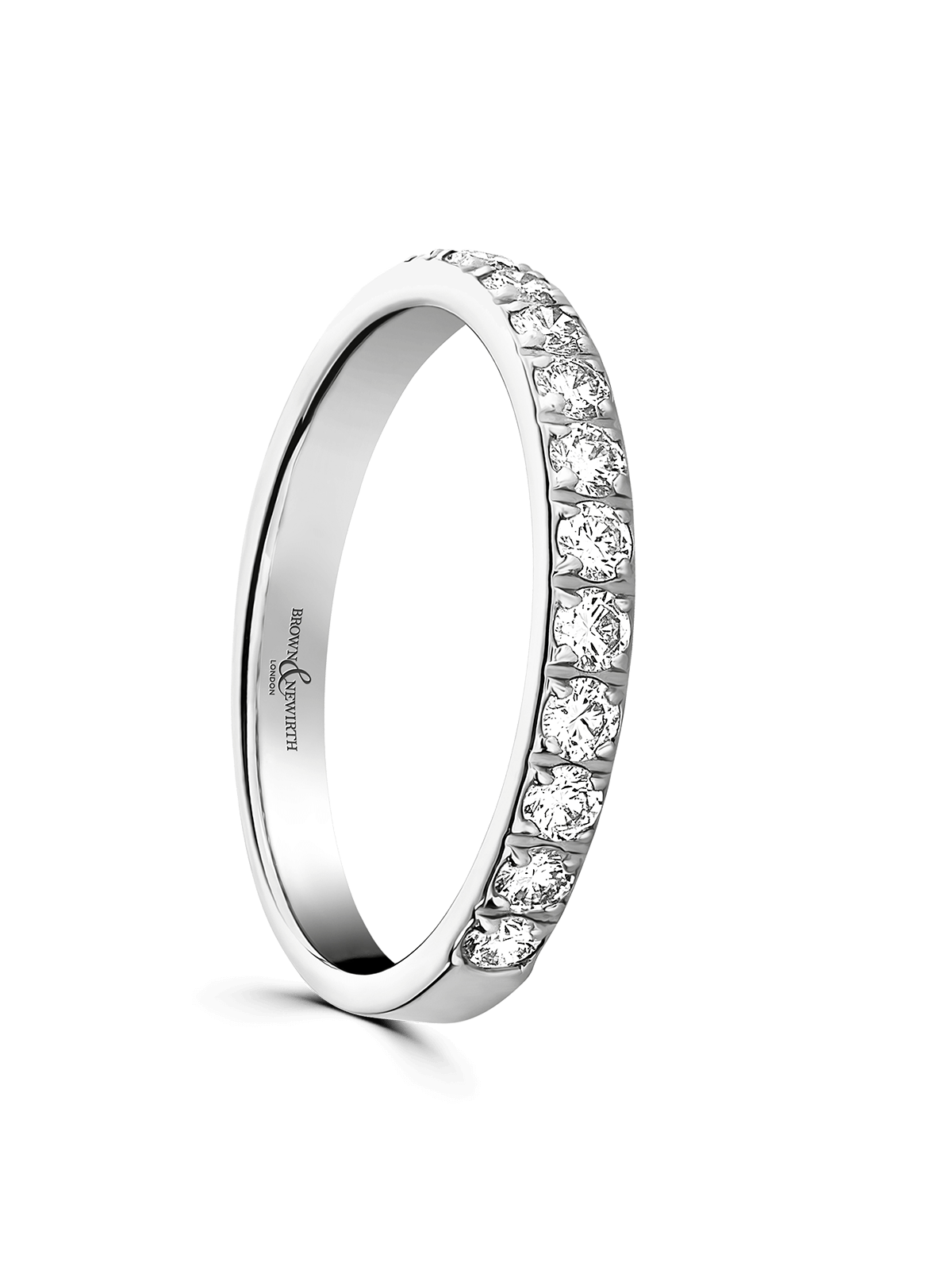 Diamond Half Eternity Ring 0.50ct Round Brilliant Cut in Platinum