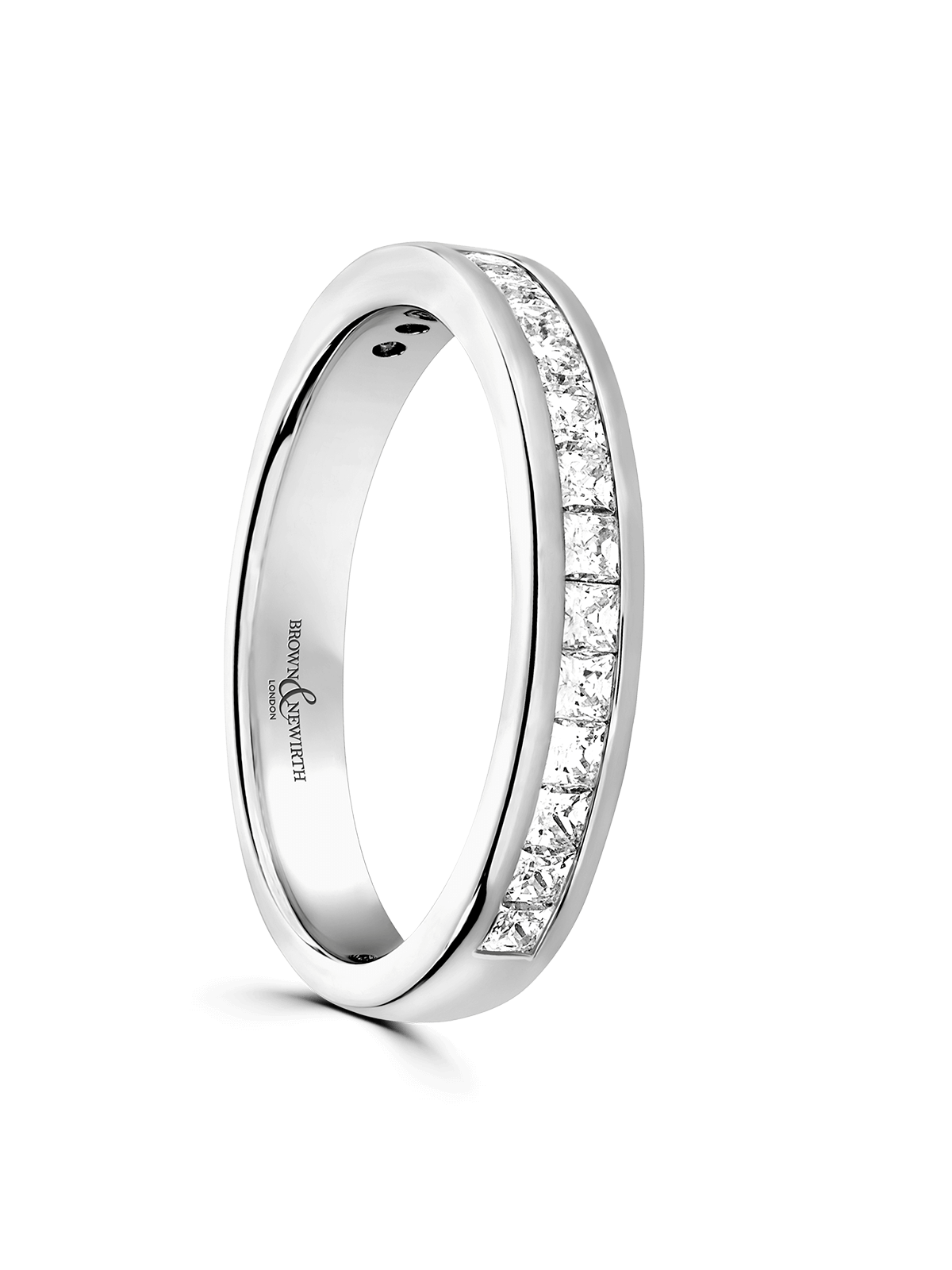 Diamond Half Eternity Ring 0.50ct Princess Cut in 9ct White Gold