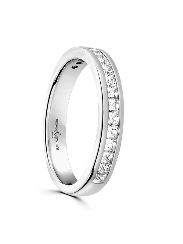 Diamond Half Eternity Ring 0.50ct Princess Cut in 9ct White Gold