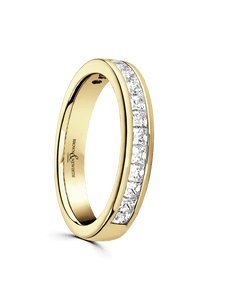 Brown & Newirth Devine 0.75ct Princess Cut Diamond Wedding Ring in 9ct Yellow Gold