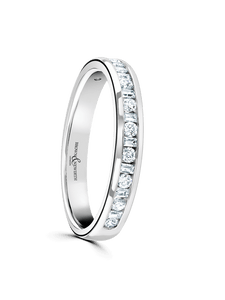 Diamond Half Eternity Ring 0.33ct Baguette & Round Brilliant Cut in 9ct White Gold