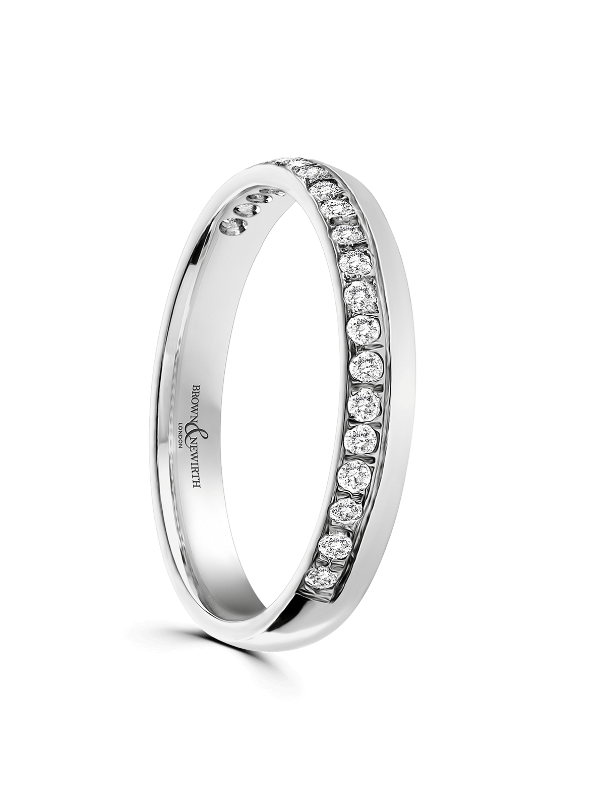 Brown & Newirth Venus 0.22ct Brilliant Cut Diamond Wedding Ring in 18ct White Gold