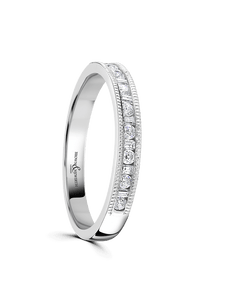 Diamond Half Eternity Ring 0.20ct Brilliant & Baguette Cut in Platinum