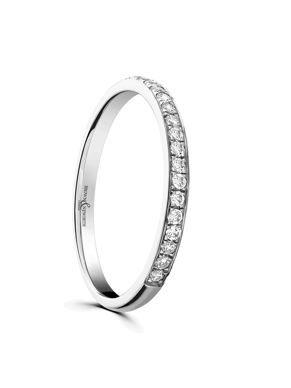 Brown & Newirth Sweetheart 0.15ct Brilliant Cut Diamond Wedding Ring in Platinum