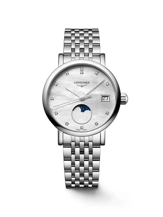 Longines Elegant Collection Moon Phase Watch 30mm L4.330.4.87.6