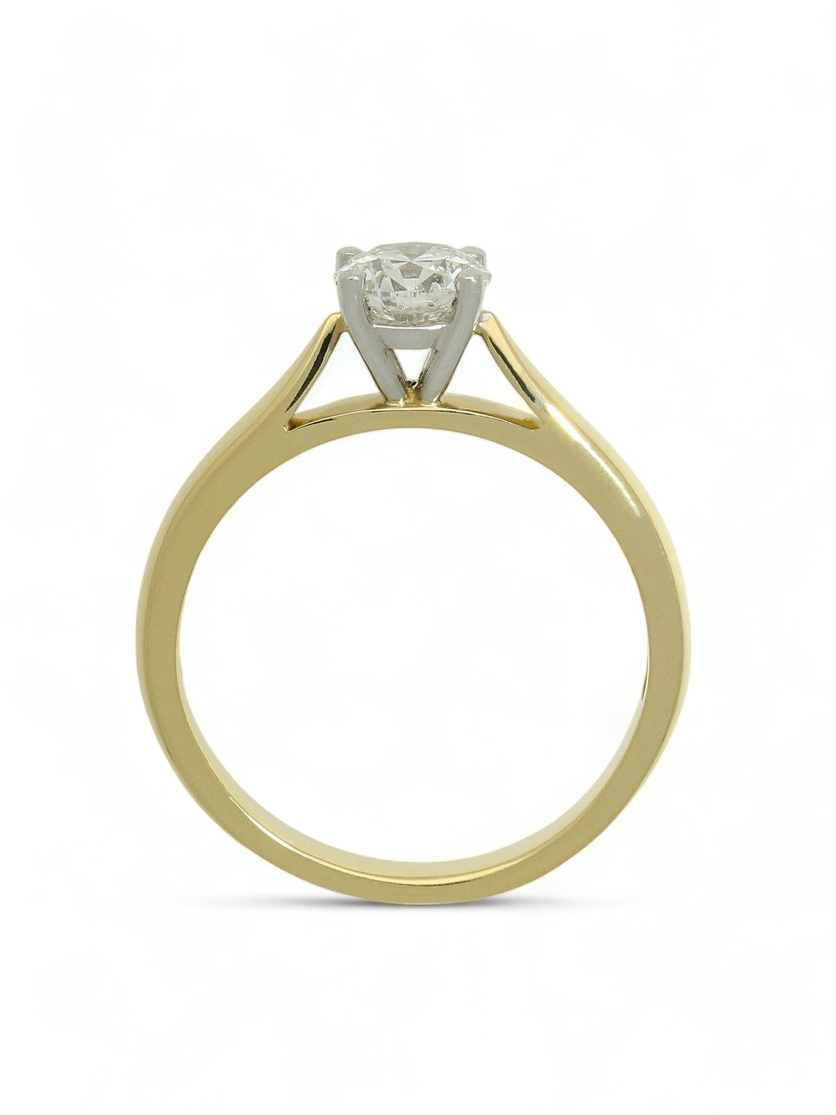 Diamond Solitaire Engagement Ring 'The Catherine Collection' 0.70ct Round Brilliant Cut in Yellow & White Gold
