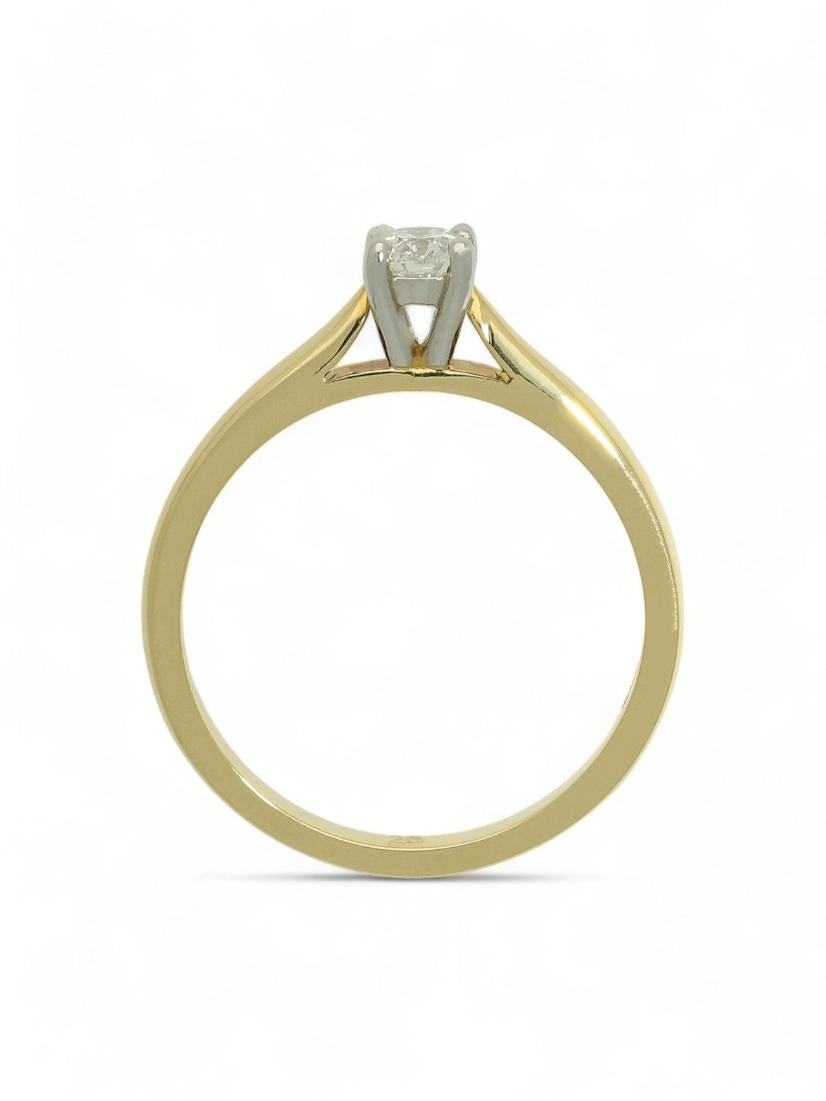 Diamond Solitaire Engagement Ring "The Catherine Collection" 0.25ct Round Brilliant Cut in 18ct Yellow Gold & Platinum