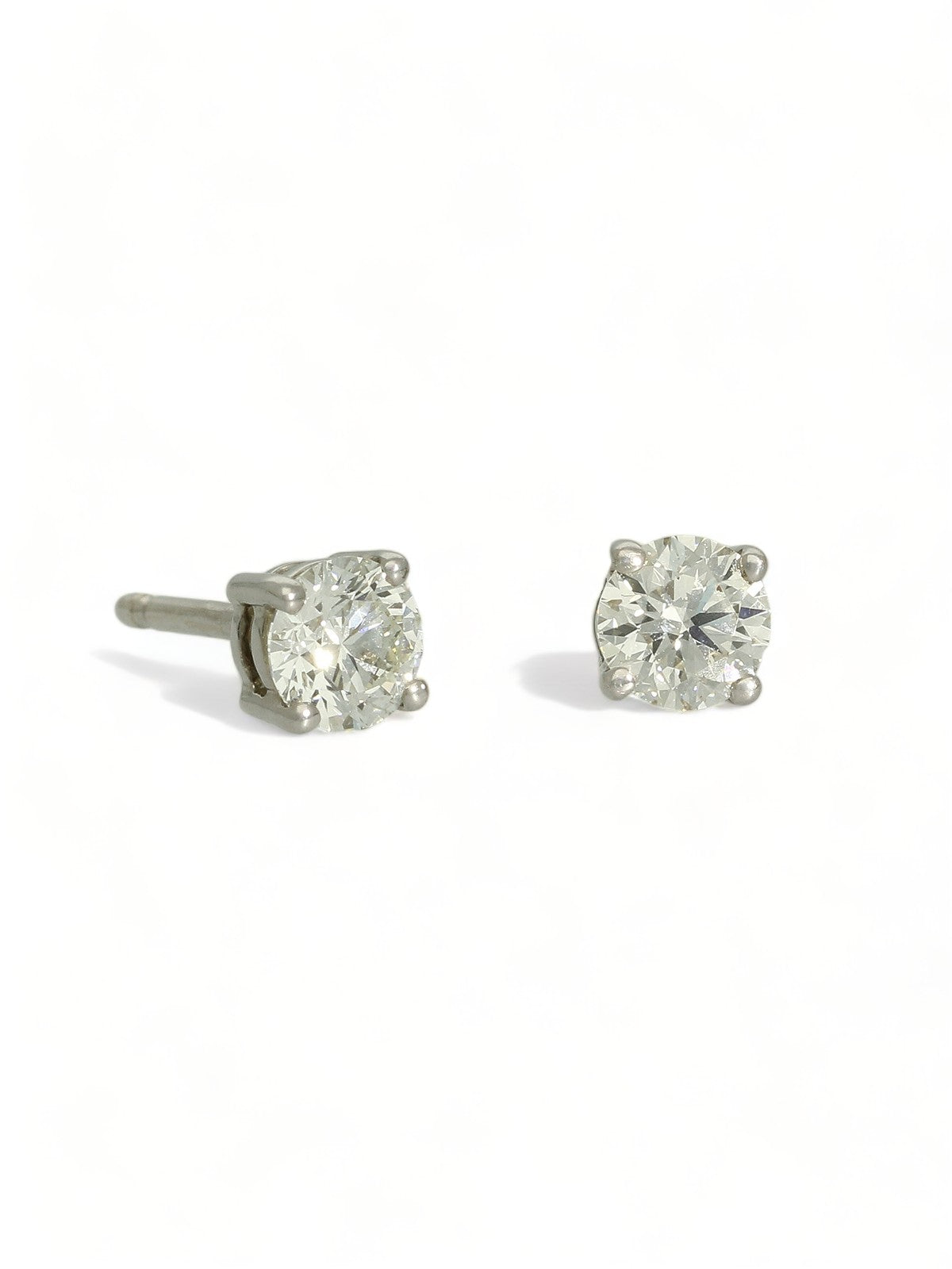 Diamond Solitaire Stud Earrings "The Catherine Collection" 0.80ct Round Brilliant Cut in 18ct White Gold