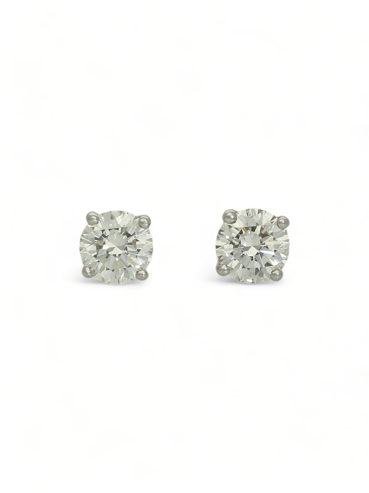 Diamond Solitaire Stud Earrings "The Catherine Collection" 1.00ct Round Brilliant Cut in 18ct White Gold