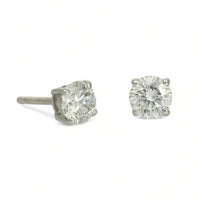 Diamond Solitaire Stud Earrings "The Catherine Collection" 1.20ct Round Brilliant Cut in 18ct White Gold