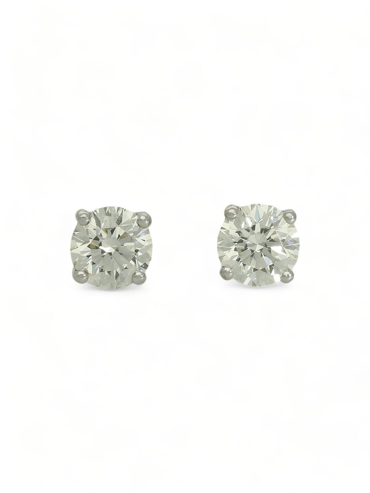 Diamond Solitaire Stud Earrings "The Catherine Collection" 1.40ct Round Brilliant Cut in 18ct White Gold