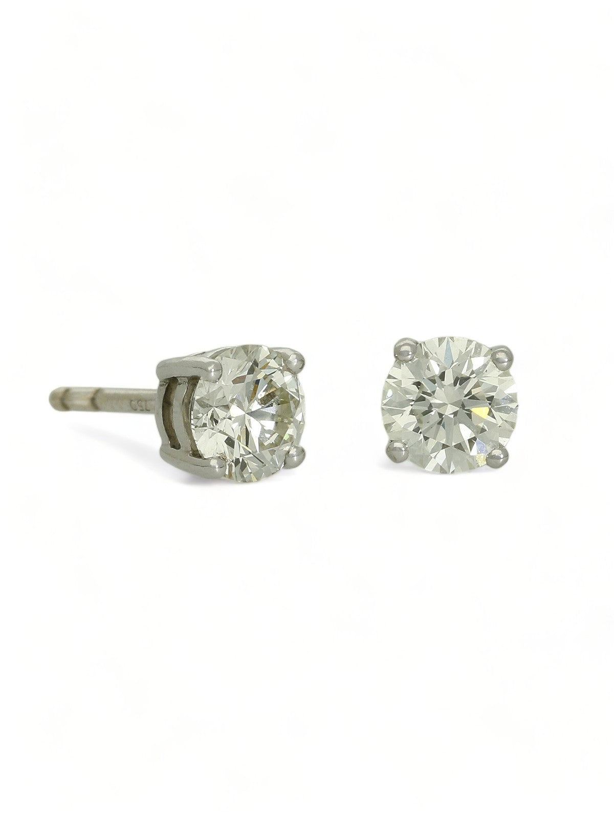Diamond Solitaire Stud Earrings "The Catherine Collection" 1.40ct Round Brilliant Cut in 18ct White Gold