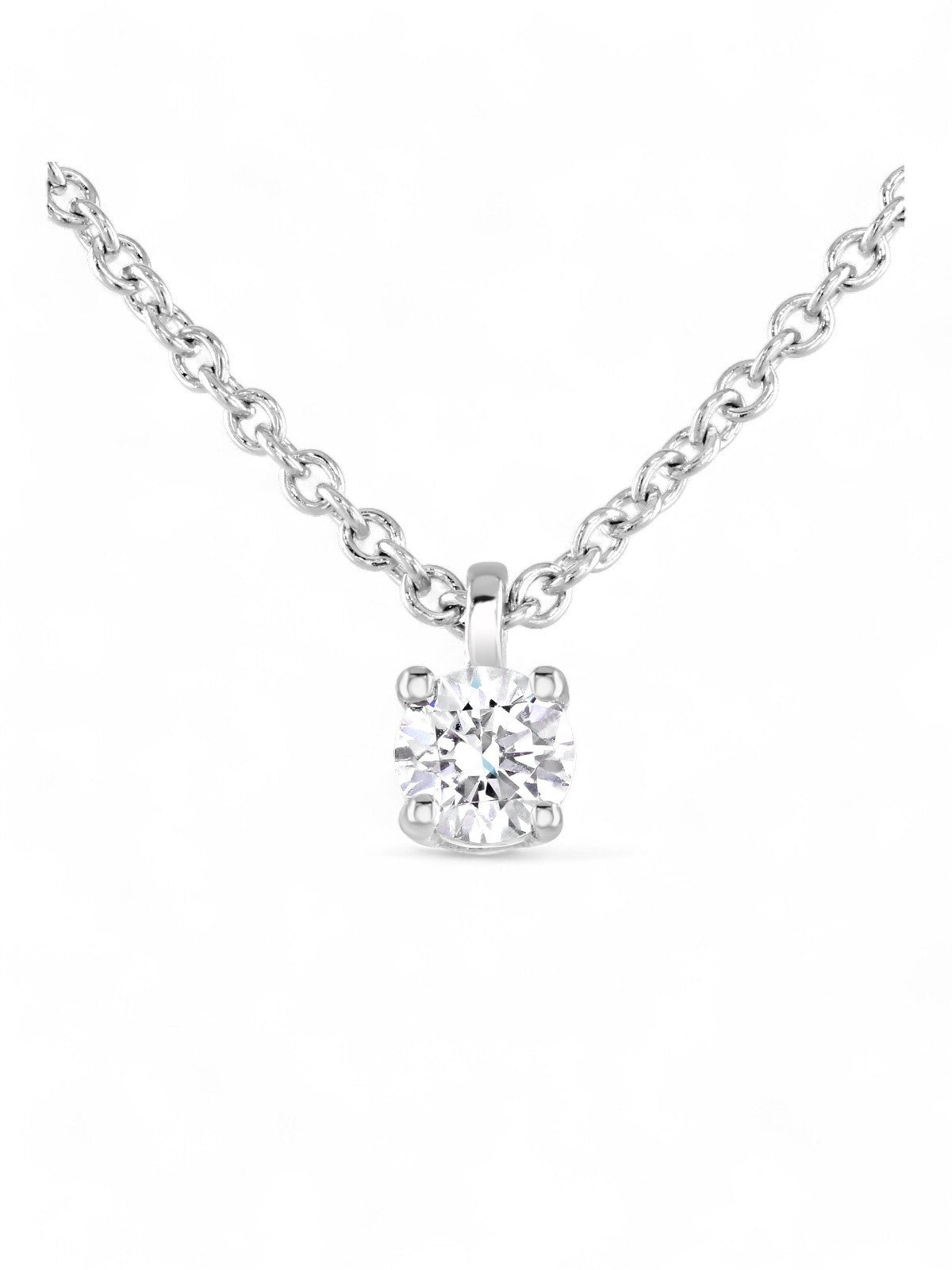 Brown & Newirth Ava 0.15ct Brilliant Cut Diamond Solitaire Pendant in 9ct White Gold