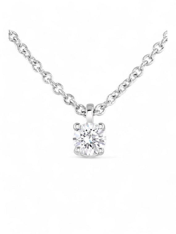 Brown & Newirth Ava 0.15ct Brilliant Cut Diamond Solitaire Pendant in 9ct White Gold