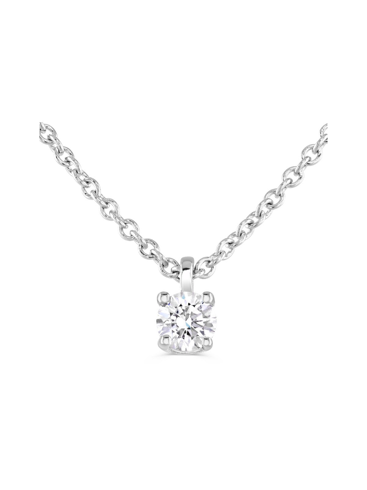 Brown & Newirth 0.15ct Brilliant Cut Diamond Solitaire Pendant in 9ct White Gold