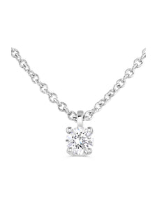 Brown & Newirth 0.25ct Brilliant Cut Diamond Solitaire Pendant in 9ct White Gold