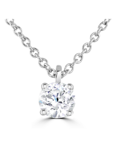 Lab Grown Diamond Pendant 0.30ct Brilliant Cut in 9ct White Gold