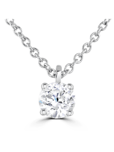 Brown & Newirth Rosie 0.30ct Brilliant Cut Diamond Solitaire Pendant in 9ct White Gold