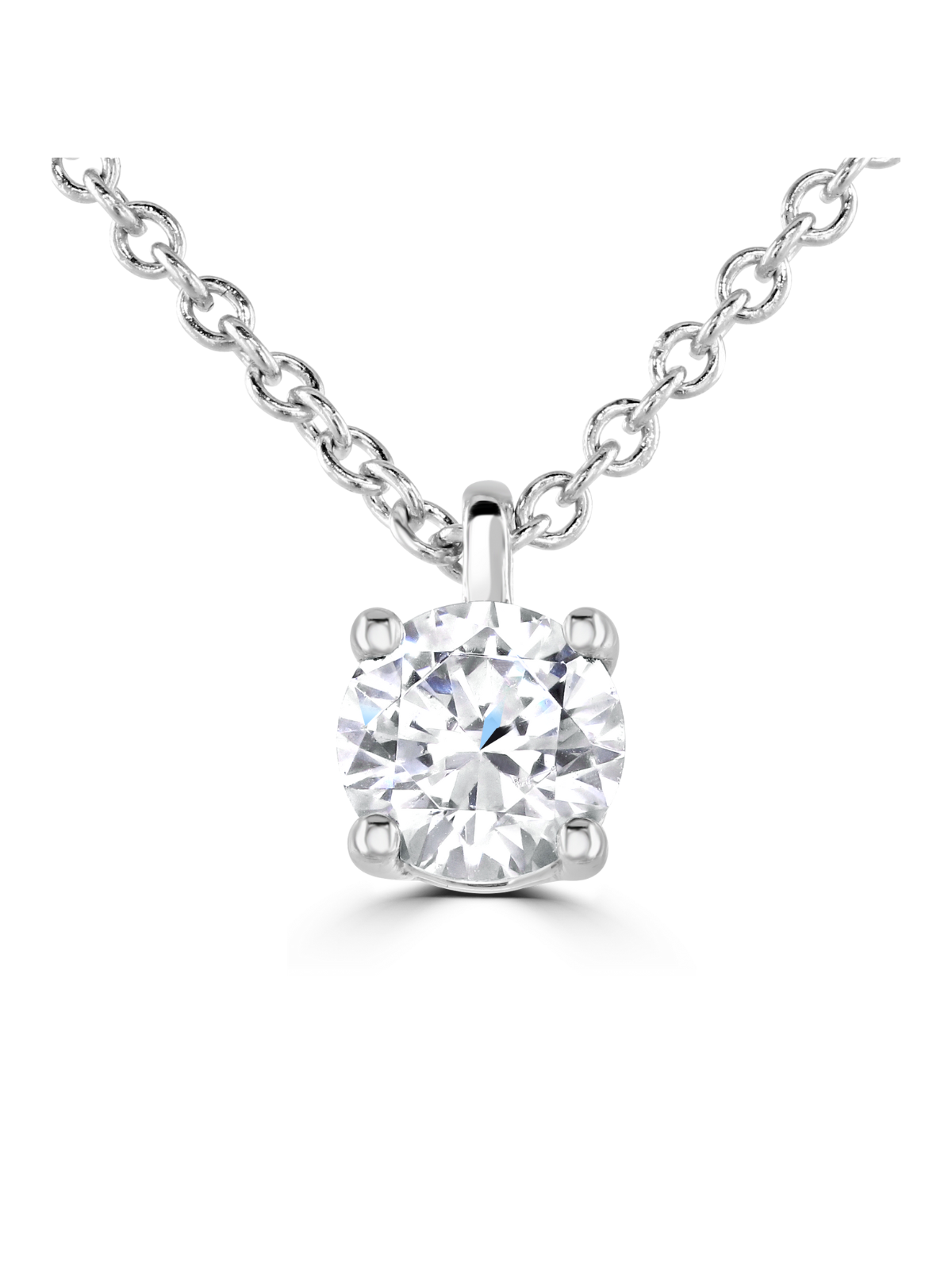 Lab Grown Diamond Pendant 0.40ct Brilliant Cut in 9ct White Gold