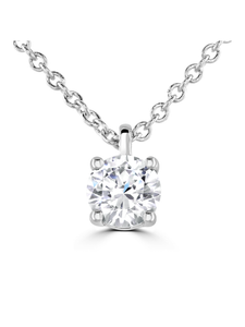 Lab Grown Diamond Pendant 0.40ct Brilliant Cut in 9ct White Gold