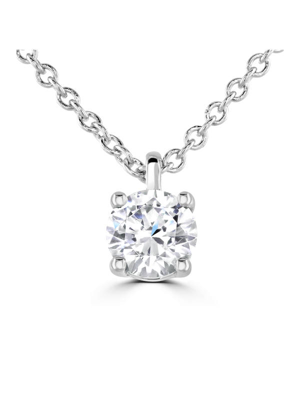 Lab Grown Diamond Pendant 0.40ct Brilliant Cut in 9ct White Gold