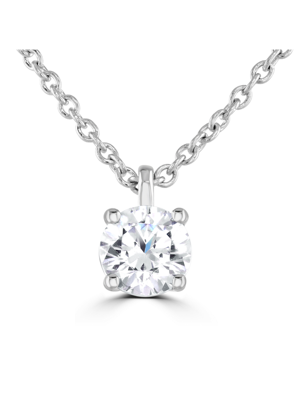 Lab Grown Diamond Pendant 0.50ct Brilliant Cut in 9ct White Gold