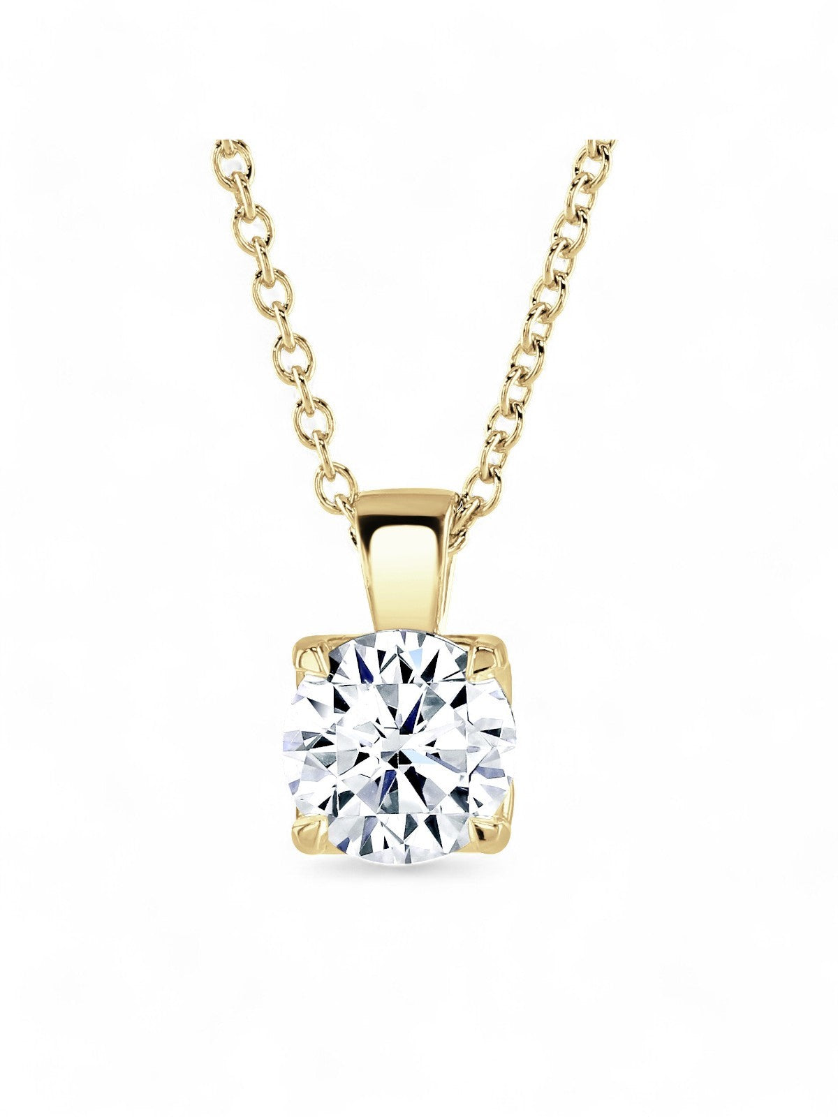 'Magnolia' Approx 1.50ct Round Brilliant Cut Lab Grown Diamond Solitaire Pendant in 18ct Yellow Gold