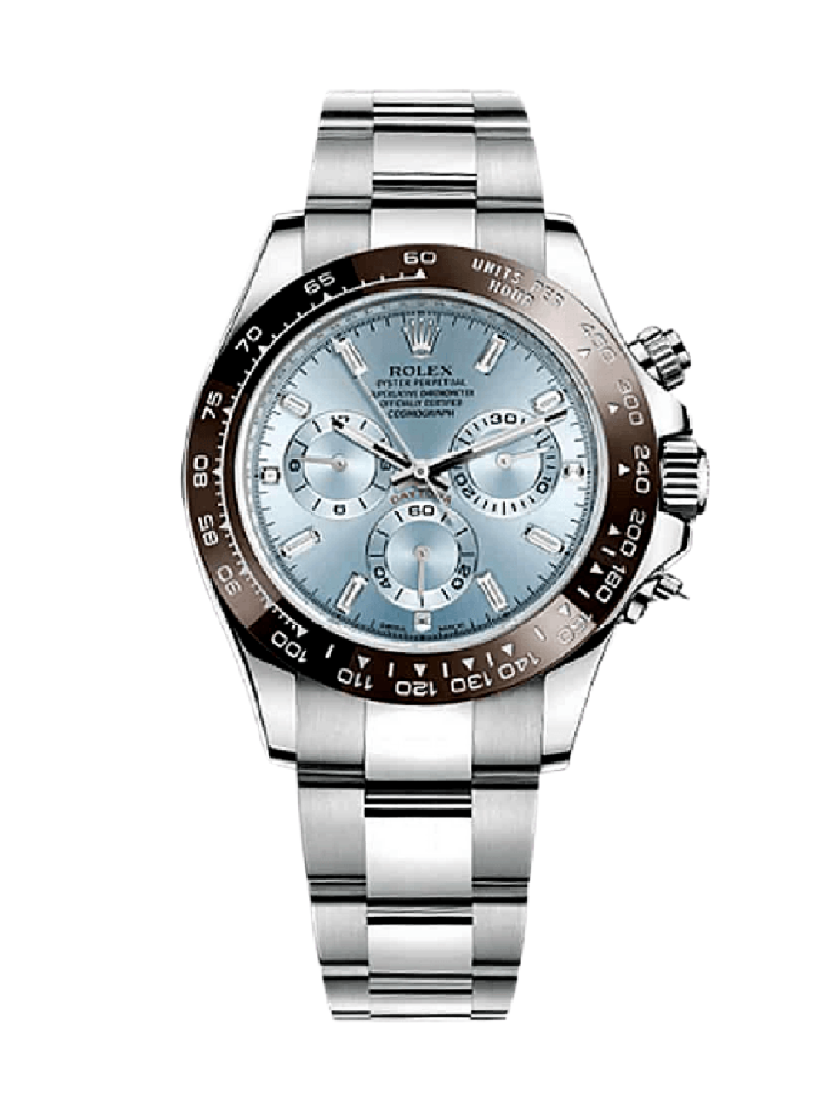 Previously Owned Rolex Cosmograph Daytona Platinum Automatic Watch 40mm on Platinum Bracelet