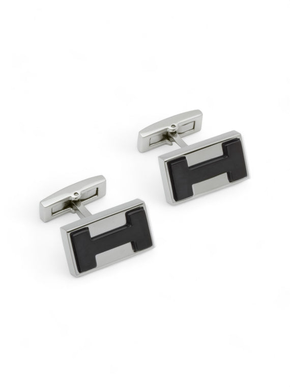 Unique & Co. Steel Cufflinks with Black IP Plating