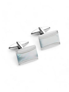 Unique & Co. Steel Cufflinks with Mother of Pearl Inlay