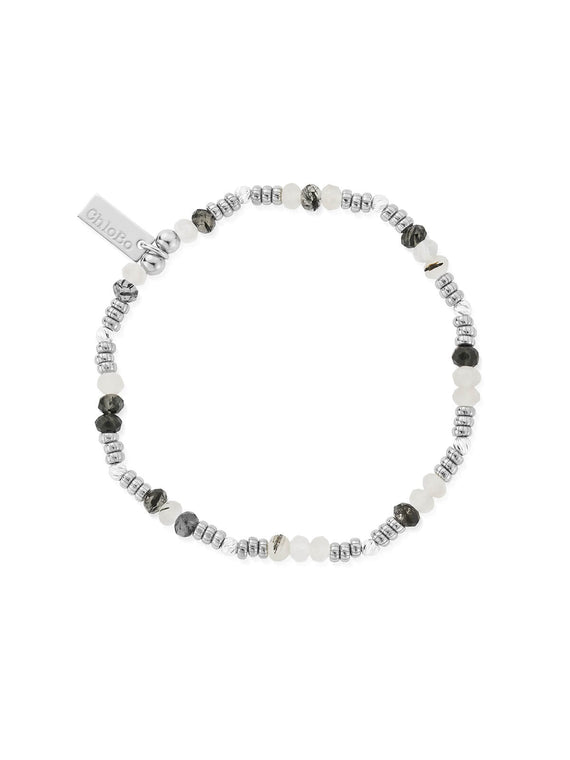 ChloBo Stone of Empowerment Black Rutilated Quartz Bracelet in Silver SBBRQCD