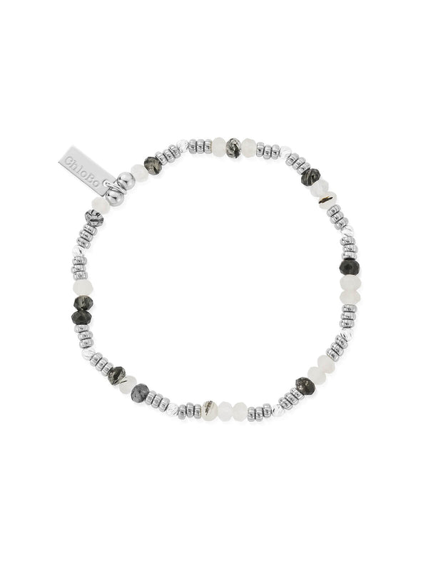 ChloBo Stone of Empowerment Black Rutilated Quartz Bracelet in Silver SBBRQCD