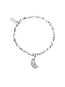 ChloBo Cute Charm Heart in Feather Bracelet in Silver SBCC596