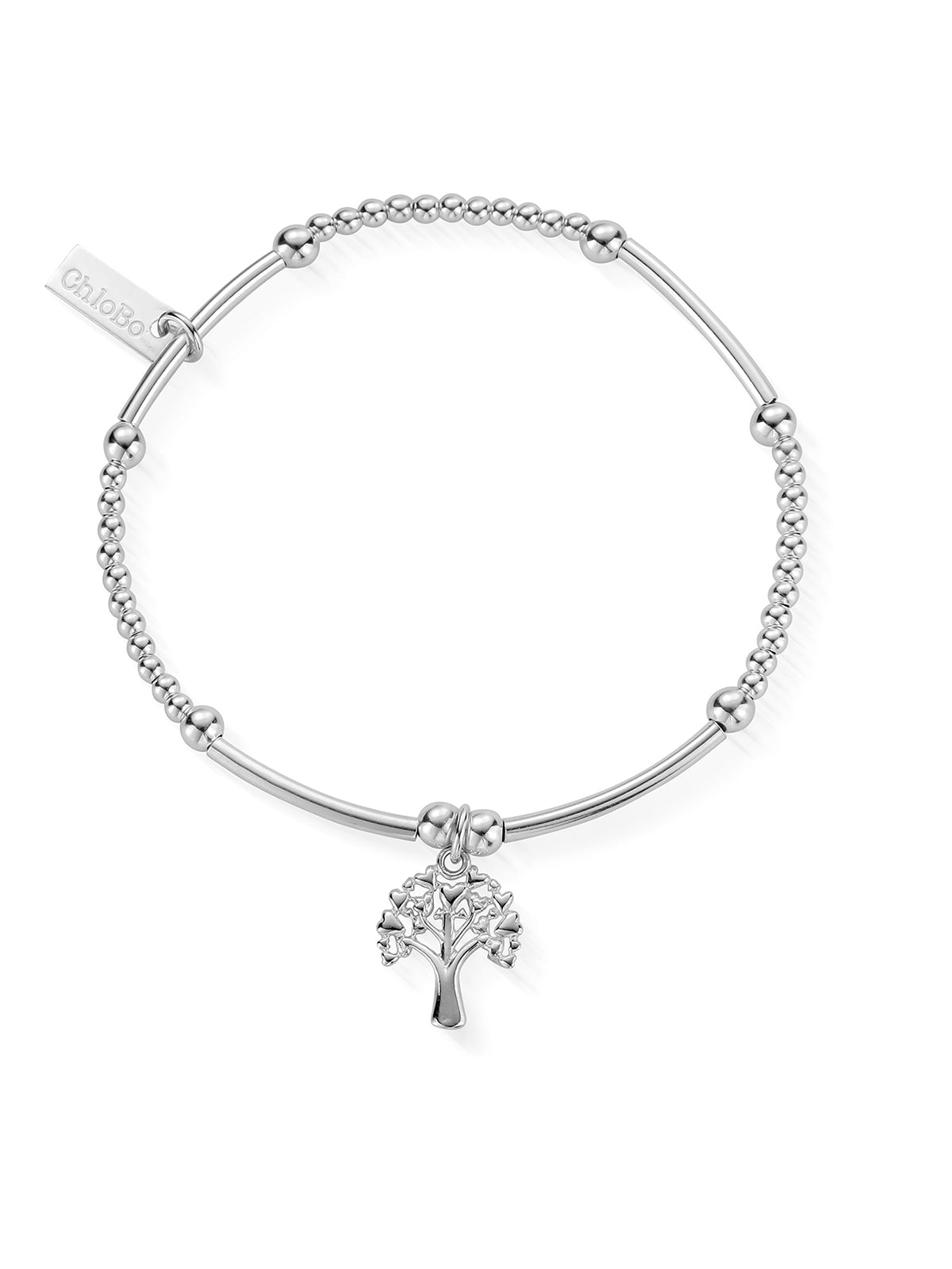 ChloBo Cute Mini Heart Tree of Life Bracelet in Silver SBCM690