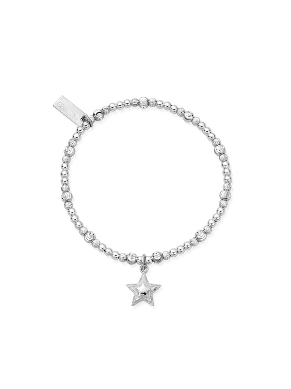 ChloBo Cute Sparkle Beaming Star Bracelet in Silver SBCS3314