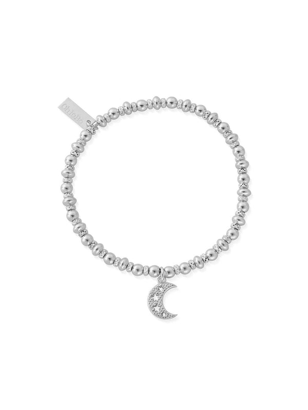 ChloBo Didi Sparkle Starry Moon Bracelet in Silver SBDS3078