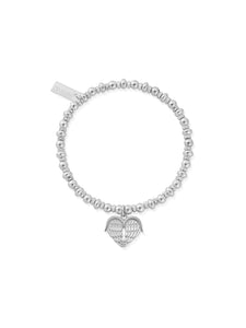 ChloBo Didi Sparkle Heavenly Heart Bracelet in Silver SBDS921