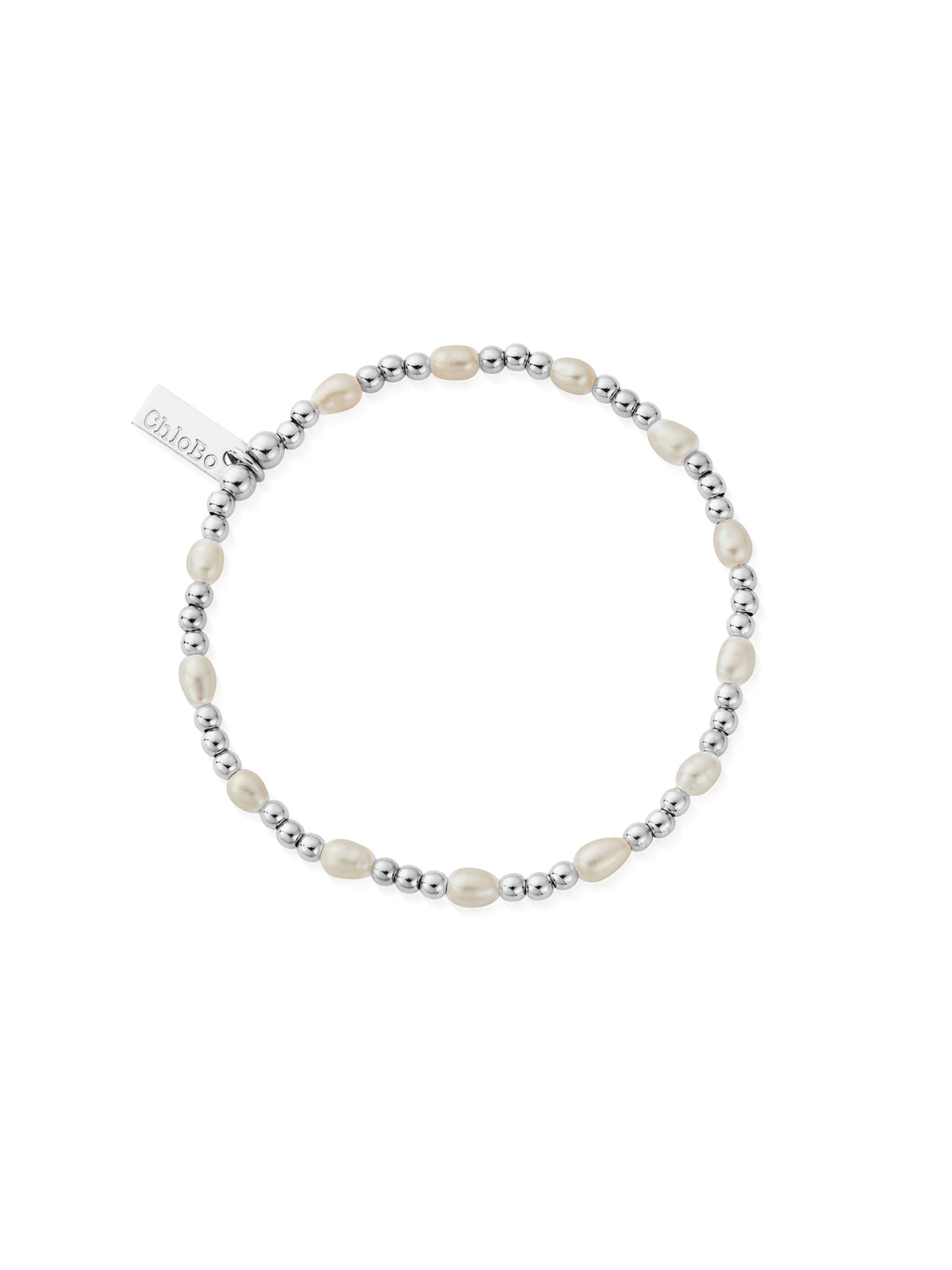 ChloBo Cute Charm Pearl Bracelet in Silver SBRPCC