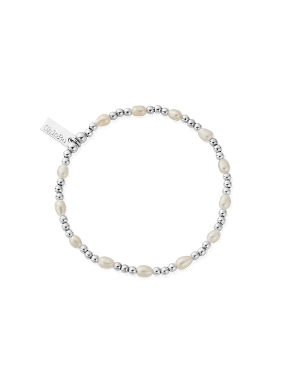 ChloBo Cute Charm Pearl Bracelet in Silver SBRPCC