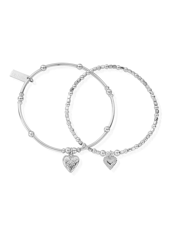 ChloBo Compassion Set of 2 Bracelets in Silver SBSET673398