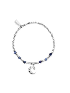 ChloBo Love By The Moon Sodalite Bracelet in Silver SBSFR3346